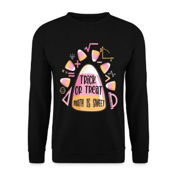 Trick Or Treat Halloween Math est un bonbon sucré maïs - Sweat-shirt Unisexe - noir - Devant - Alina (178cm) & Michal (187cm)