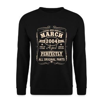 Vintage March 2004 Birthday - Unisex Sweatshirt - black - Front - Alina (178cm) & Michal (187cm)