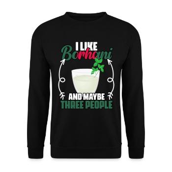 J’aime Borhani et peut-être trois personnes bangladaises - Sweat-shirt Unisexe - noir - Devant - Alina (178cm) & Michal (187cm)