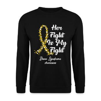 Her Fight Is My Fight In This Family We Fight - Unisex Sweatshirt - black - Front - Alina (178cm) & Michal (187cm)