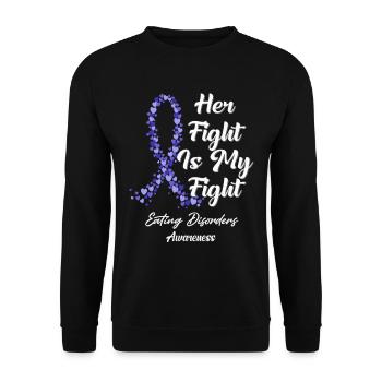 Her Fight Is My Fight In This Family We Fight - Unisex Sweatshirt - black - Front - Alina (178cm) & Michal (187cm)