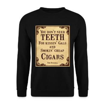 Les citations de cow-boy n’ont pas besoin de dents - Sweat-shirt Unisexe - noir - Devant - Alina (178cm) & Michal (187cm)