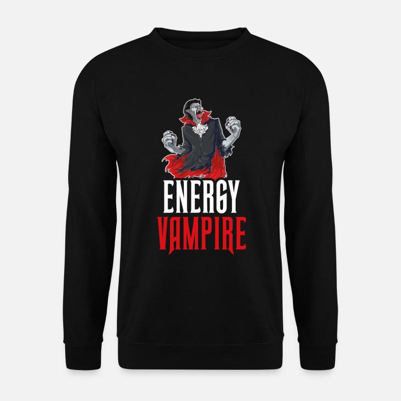 Energy Vampire Vampir Geschenk - Unisex Pullover - Schwarz