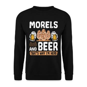 Beer Drinking Morel Hunting - Unisex Pullover - Schwarz - Vorne - Alina (178cm) & Michal (187cm)