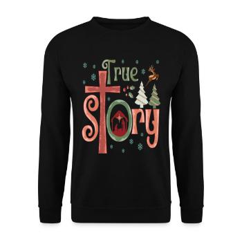 True Story Christian Christmas - Unisex Sweatshirt - black - Front - Alina (178cm) & Michal (187cm)