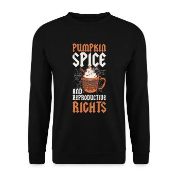Pumpkin Spice Reproductive Rights Pumpkin Gift - Unisex Sweatshirt - black - Front - Alina (178cm) & Michal (187cm)
