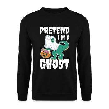 Pretend Im A Ghost Geist Geschenk - Unisex Pullover - Schwarz - Vorne - Alina (178cm) & Michal (187cm)