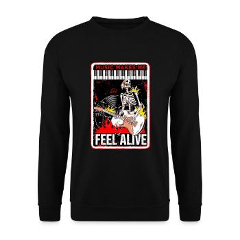 Music makes me feel alive - Unisex Sweatshirt - black - Front - Alina (178cm) & Michal (187cm)