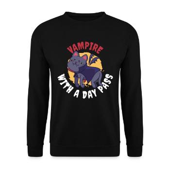 Vampire avec un cadeau de vampire Day Pass - Sweat-shirt Unisexe - noir - Devant - Alina (178cm) & Michal (187cm)