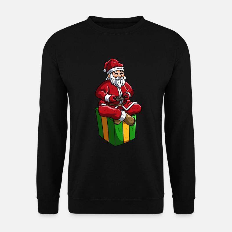 Weihnachten Gaming Santa Spielen Videospiele Gamer - Unisex Pullover - Schwarz