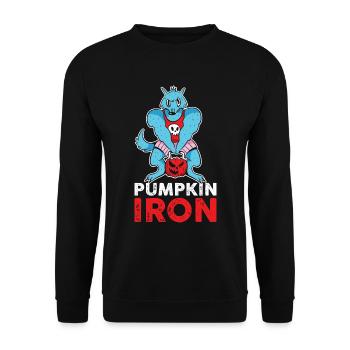 Pumpkin Iron Pumpkin Gift - Unisex Sweatshirt - black - Front - Alina (178cm) & Michal (187cm)
