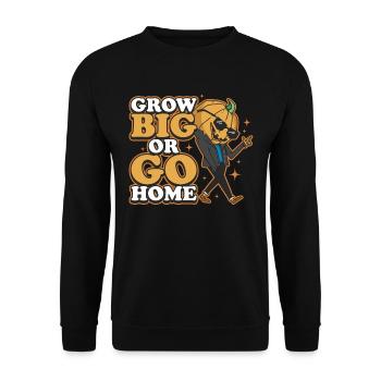 Grow Big ou Go Home Cadeau de citrouille - Sweat-shirt Unisexe - noir - Devant - Alina (178cm) & Michal (187cm)
