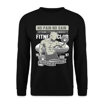 Pas de douleur Pas de gain Gymnase - Sweat-shirt Unisexe - noir - Devant - Alina (178cm) & Michal (187cm)