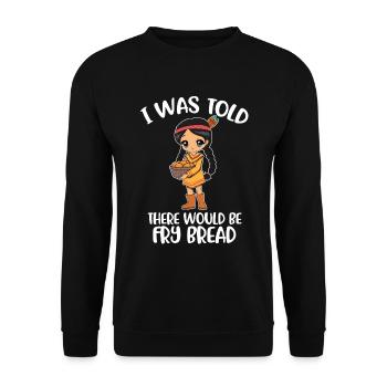 Frybread Native American Gift - Unisex Sweatshirt - black - Front - Alina (178cm) & Michal (187cm)