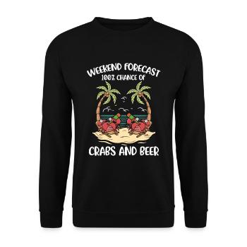 Crab And Beer Krabbe Geschenk - Unisex Pullover - Schwarz - Vorne - Alina (178cm) & Michal (187cm)