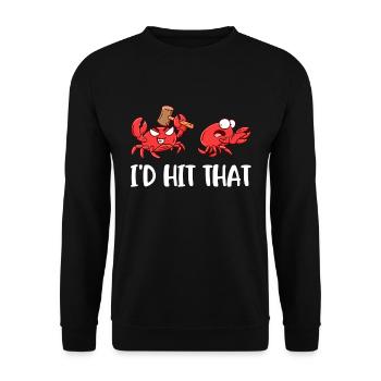 Id Hit That Crab Crab Crab Gift - Unisex Sweatshirt - black - Front - Alina (178cm) & Michal (187cm)