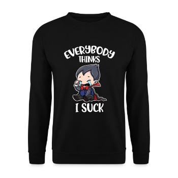 Tout le monde pense que je suce un cadeau de vampire - Sweat-shirt Unisexe - noir - Devant - Alina (178cm) & Michal (187cm)