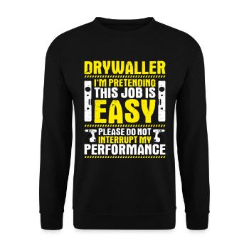Drywaller Drywall Finisher Drywall Installer - Unisex Pullover - Schwarz - Vorne - Alina (178cm) & Michal (187cm)