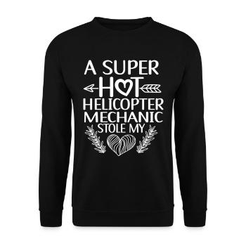 Helicopter Technician Helicopter Mechanic Funny - Unisex Sweatshirt - black - Front - Alina (178cm) & Michal (187cm)