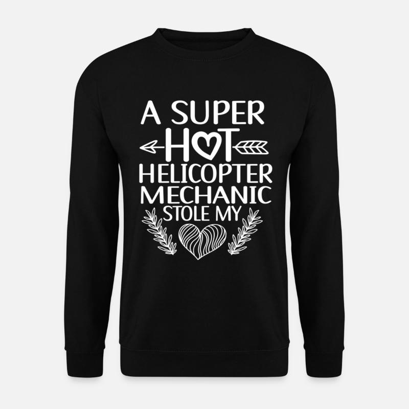 Helicopter Technician Helicopter Mechanic Funny - Unisex Pullover - Schwarz