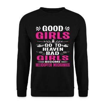 Helicopter Technician Helicopter Mechanic - Unisex Sweatshirt - black - Front - Alina (178cm) & Michal (187cm)