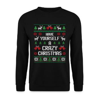Faites-vous un Noël fou festif introverti - Sweat-shirt Unisexe - noir - Devant - Alina (178cm) & Michal (187cm)