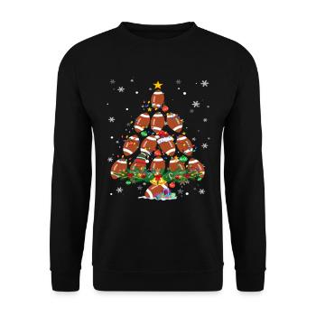 Football Christmas Tree Santa Pickleball Lights - Unisex Pullover - Schwarz - Vorne - Alina (178cm) & Michal (187cm)