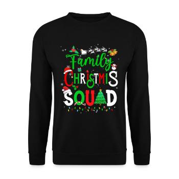 Family Christmas Matching Team Santa Elf Squad - Unisex Pullover - Schwarz - Vorne - Alina (178cm) & Michal (187cm)