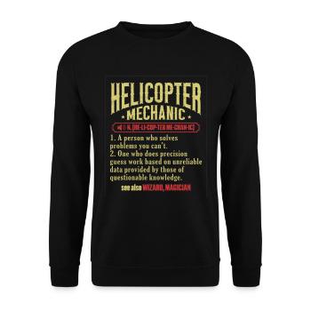 Helicopter Technician Helicopter Mechanic - Unisex Sweatshirt - black - Front - Alina (178cm) & Michal (187cm)