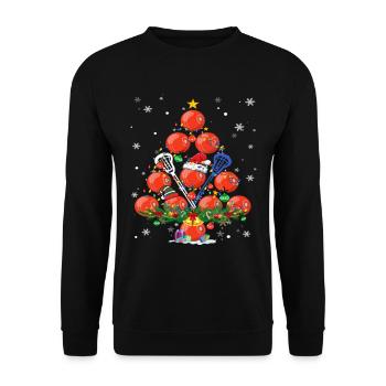 Lacrosse Christmas Tree Santa Pickleball Lights - Unisex Pullover - Schwarz - Vorne - Alina (178cm) & Michal (187cm)