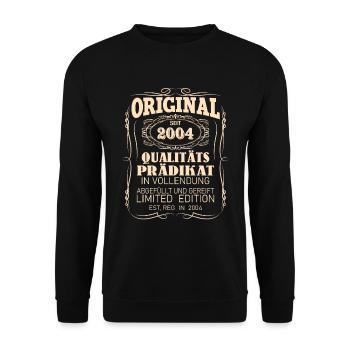 Vintage Original 2004 Geboren Jahrgang 2004 - Unisex Pullover - Schwarz - Vorne - Alina (178cm) & Michal (187cm)