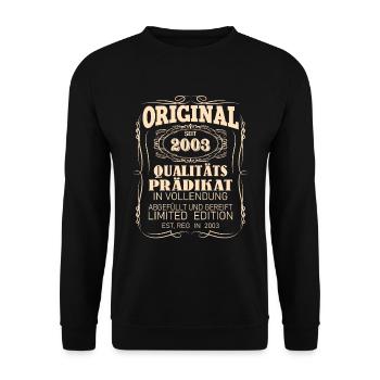 Vintage Original 2003 Geboren Jahrgang 2003 - Unisex Pullover - Schwarz - Vorne - Alina (178cm) & Michal (187cm)