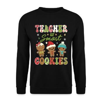 Teacher Smart Cookies Christmas - Unisex Sweatshirt - black - Front - Alina (178cm) & Michal (187cm)