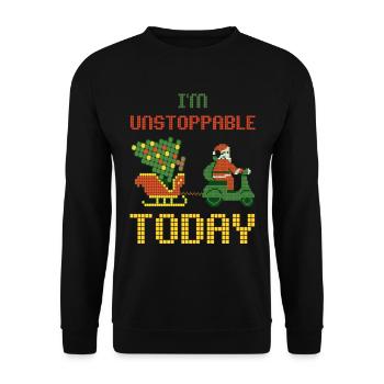 Merry Christmas I'm Unstoppable Today Santa - Unisex Sweatshirt - black - Front - Alina (178cm) & Michal (187cm)