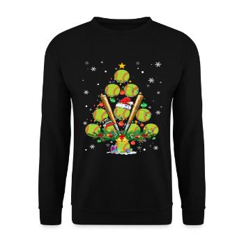 Softball Christmas Tree Santa Pickleball Lights - Unisex Pullover - Schwarz - Vorne - Alina (178cm) & Michal (187cm)