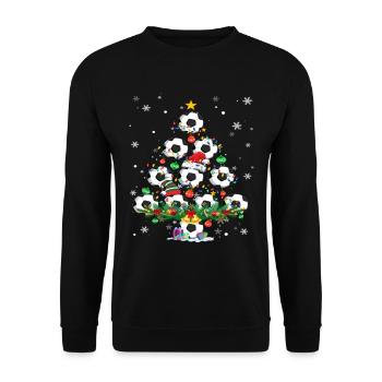Soccer Christmas Tree Santa Pickleball Lights - Unisex Pullover - Schwarz - Vorne - Alina (178cm) & Michal (187cm)