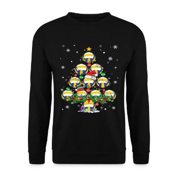 Volleyball Christmas Tree Santa Pickleball Lights - Unisex Pullover - Schwarz - Vorne - Alina (178cm) & Michal (187cm)