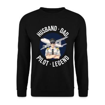 Mari Papa Pilote Légende Pilote Cadeau - Sweat-shirt Unisexe - noir - Devant - Alina (178cm) & Michal (187cm)