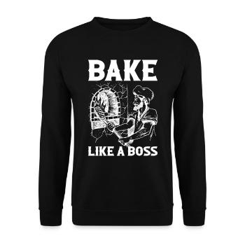 Bake Like A Boss Baking Gift - Unisex Sweatshirt - black - Front - Alina (178cm) & Michal (187cm)