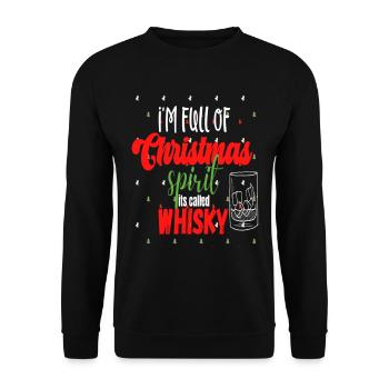 Full of Christmas Spirit Called Whisky - Unisex Sweatshirt - black - Front - Alina (178cm) & Michal (187cm)