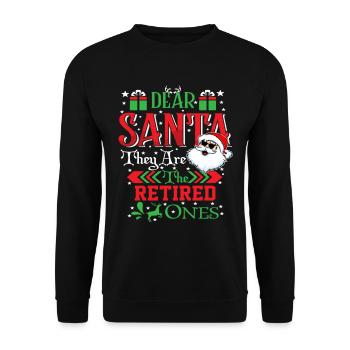Cher Père Noël, ce sont les retraités - Sweat-shirt Unisexe - noir - Devant - Alina (178cm) & Michal (187cm)