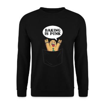 Baking Is Punk Baking Gift - Unisex Sweatshirt - black - Front - Alina (178cm) & Michal (187cm)