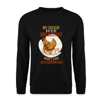 Conception amusante de l’élevage de poulets - Sweat-shirt Unisexe - noir - Devant - Alina (178cm) & Michal (187cm)