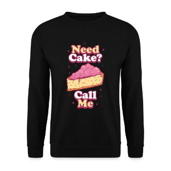 Need Cake Call Me Cake Gift - Unisex Sweatshirt - black - Front - Alina (178cm) & Michal (187cm)