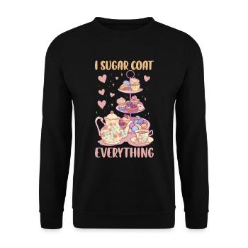 I Sugar Coat Everything Baking Gift - Unisex Sweatshirt - black - Front - Alina (178cm) & Michal (187cm)