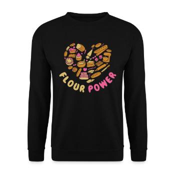 Flour Power Baking Gift - Unisex Sweatshirt - black - Front - Alina (178cm) & Michal (187cm)