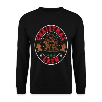 Christmas Crew Logo Stamp Gingerbread Man Cool - Unisex Pullover - Schwarz - Vorne - Alina (178cm) & Michal (187cm)