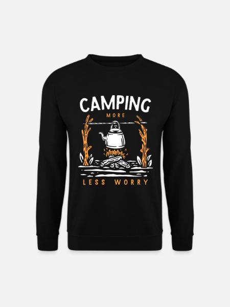 Camping Plus moins de soucis - Sweat-shirt Unisexe - noir