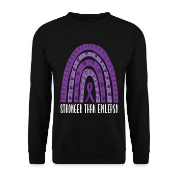 Epilepsy Awareness Ribbon - Unisex Sweatshirt - black - Front - Alina (178cm) & Michal (187cm)