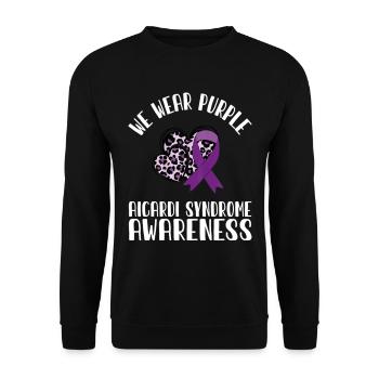 We Wear Purple For Aicardi Syndrome Awareness - Unisex Pullover - Schwarz - Vorne - Alina (178cm) & Michal (187cm)